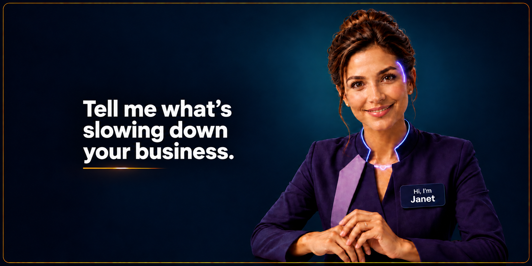 Janet AI concierge with headline: Tell me what is slowing down your business